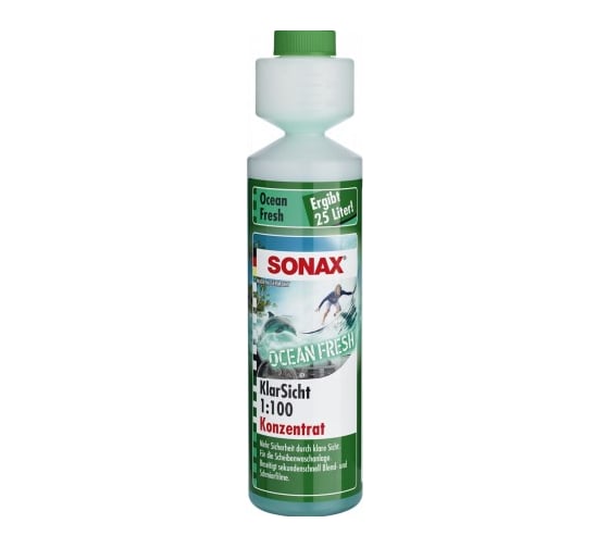 Стеклоомыватель концентрат SONAX 1:100 аромат свежесть океана 0,25л 388141