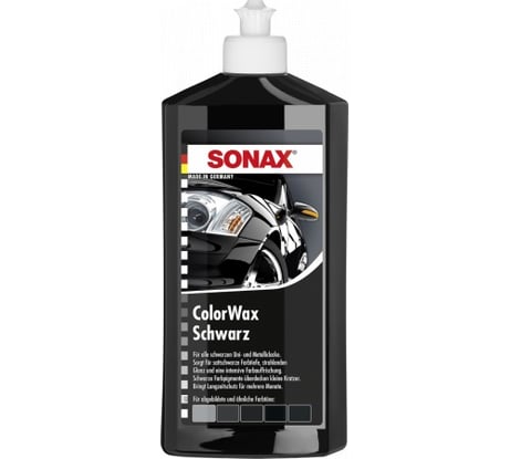 Цветной воск SONAX черный блеск, 0.5 л 298200