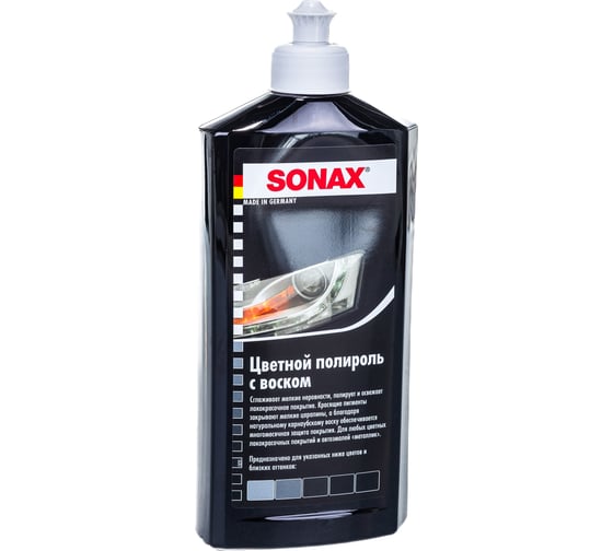 Цветной полироль с воском SONAX черный NanoPro 0,5л 296100