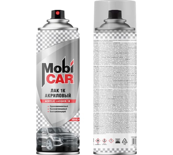 Акриловый аэрозольный лак Mobicar 1К 650 мл, бесцветный глянцевый 0503-30 MC