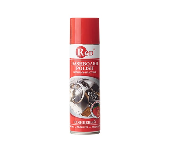 Полироль пластика RED глянцевый, клубника, аэрозоль, 250 мл R4334 1