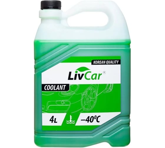 Антифриз готовый LIVCAR COOLANT GREEN -40 4л LCA40-004G 1