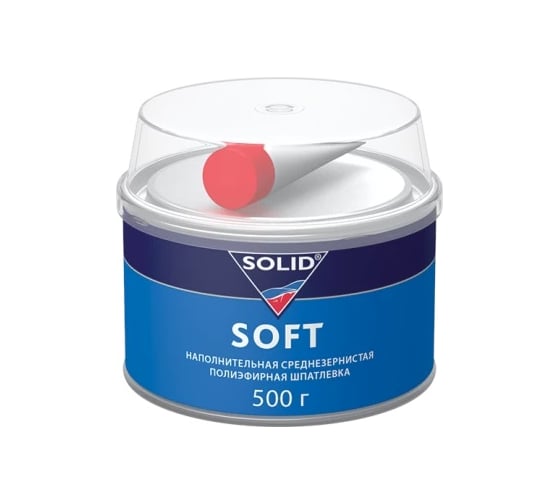 Наполнительная среднезернистая шпатлевка SOLID SOFT - (фасовка 500 гр)  312.0500