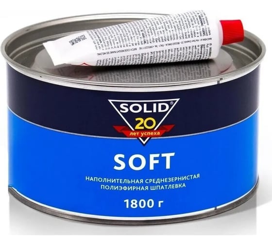 Наполнительная среднезернистая шпатлевка SOLID SOFT (фасовка 1800 гр) 312.1800 1