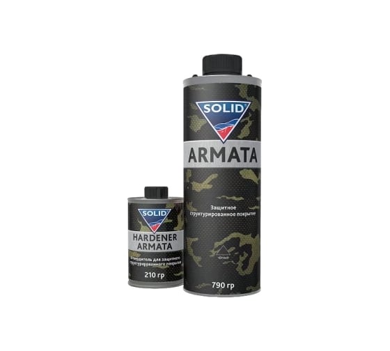 Защитное структурированное покрытие SOLID PROFESSIONAL ARMATA 790 гр. цвет черный, с отвердителем 210 гр 343.1010