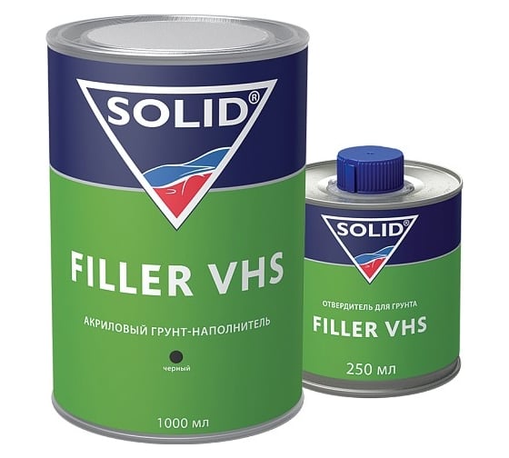 Грунт-наполнитель SOLID FILLER VHS LOW VOC (1000+250 мл) - 4:1 (комплект), цвет: черный 332.1504