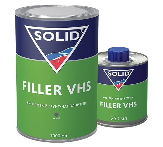 Грунт-наполнитель SOLID FILLER VHS LOW VOC (1000+250 мл)  4:1 (комплект), цвет: серый 332.1503