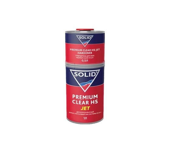 Лак SOLID PREMIUM CLEAR HS JET (1000+500 мл) 2K системы HS (в комплекте с отвердителем) 322.1500.J 1