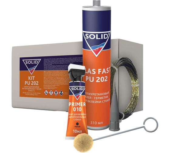 Набор для вклейки автомобильных стекол SOLID KIT PU 202 310 ml 2-ч 377.0202.02 1