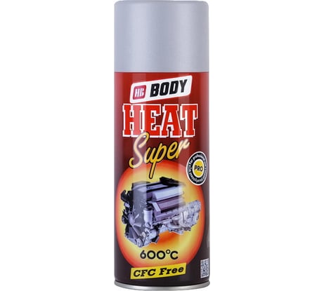 Аэрозольная краска HB BODY Т*418 температуростойкая, серебристая, 0.4 л 5120800000