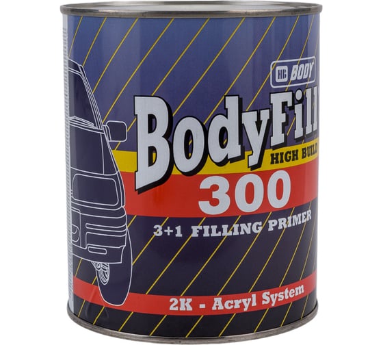 Грунт-наполнитель HB BODY 300 3+1 2К сер. 1л 3000700001