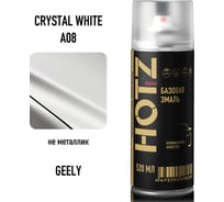 Аэрозольная краска HOTZ "Geely Crystal White A08", 1K базовая автомобильная ремонтная автоэмаль, металлик, 520 ml 4673755215607