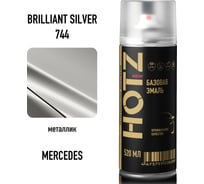 Аэрозольная краска HOTZ "Mercedes-Benz Brilliant Silver 744", 1K базовая автомобильная ремонтная автоэмаль, металлик, 520 ml 4673755215805