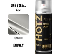 Аэрозольная краска HOTZ "Renault Gris Boreal 632", 1K базовая автомобильная ремонтная автоэмаль, металлик, 520 ml 4673755215898