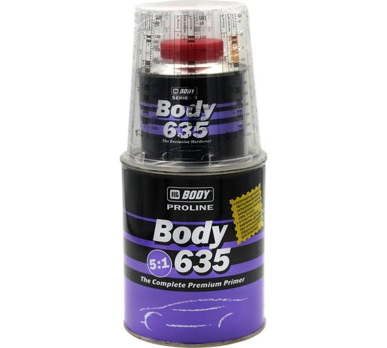 Грунт PROLINE 635 5:1 черн. 0,8л + Отвердитель PROLINE 635 0,16л HB BODY комплект 6350206351
