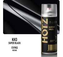 Аэрозольная краска HOTZ "Nissan Super Black KH3", 1K базовая автомобильная ремонтная эмаль, металлик, 520 ml 4673755216710