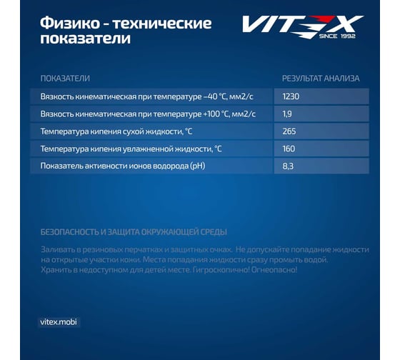 Тормозная жидкость VITEX ДОТ-4 910 гр V800411