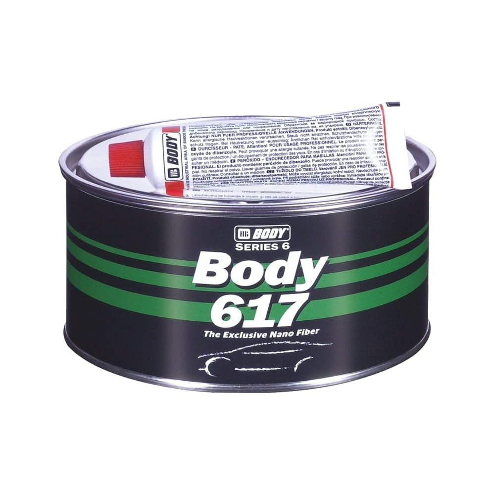 Шпатлевка HB BODY 617 NANO FIBER POLYESTER FILLER 1,8кг 6170600002 -  выгодная цена, отзывы, характеристики, фото - купить в Москве и РФ