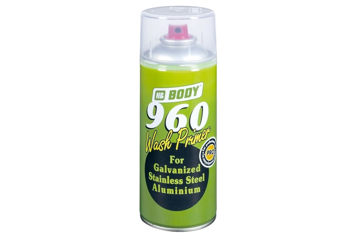 Аэрозольный грунт HB BODY 960 WASH PRIMER кислотный 2К 0,4л 5100300050 -  выгодная цена, отзывы, характеристики, фото - купить в Москве и РФ