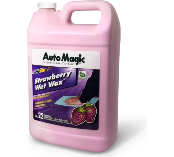 Крем-воск для защиты кузова AutoMagic Strawberry Wet Wax с клубничным ароматом, 3.79 л 22