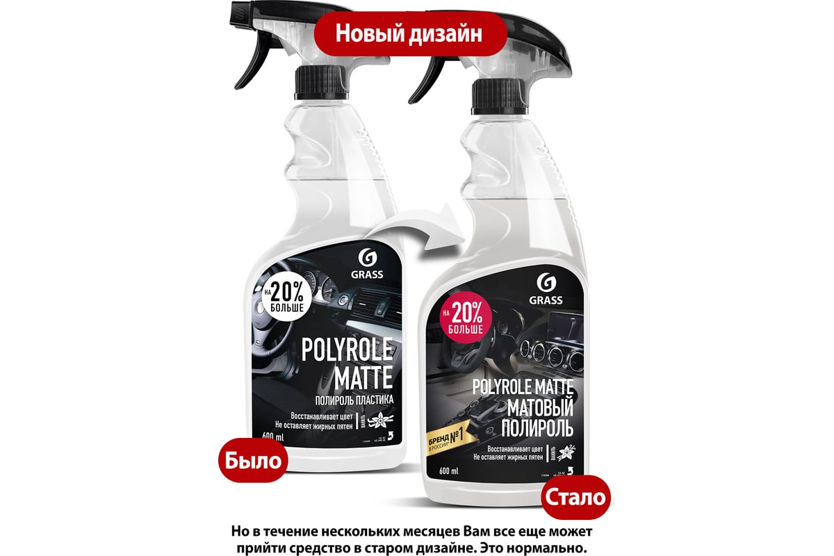 Полироль пластика Grass Polyrole Matte матовый, 600 мл 110395 ...