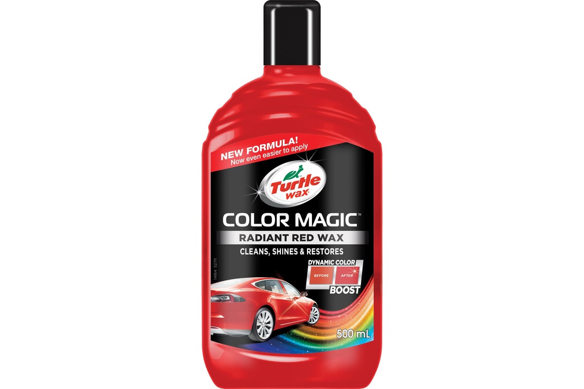 Восковой автополироль TURTLE WAX COLOR MAGIC RADIANT RED WAX красный, 500  мл 53240