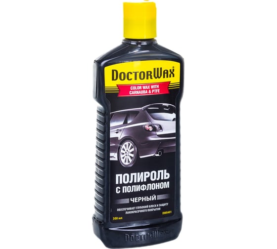 Цветной полироль с полифлоном DoctorWax черный DW8401