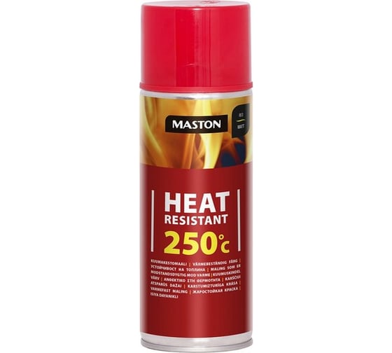 Термостойкая краска Maston avto красная 250 С 400 мл 400-805 1