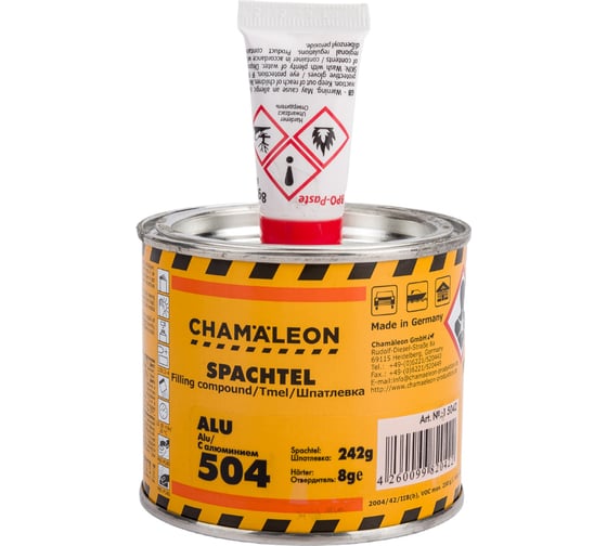Шпатлевка с алюминием CHAMAELEON вкл.отвердитель 0,250кг 15042
