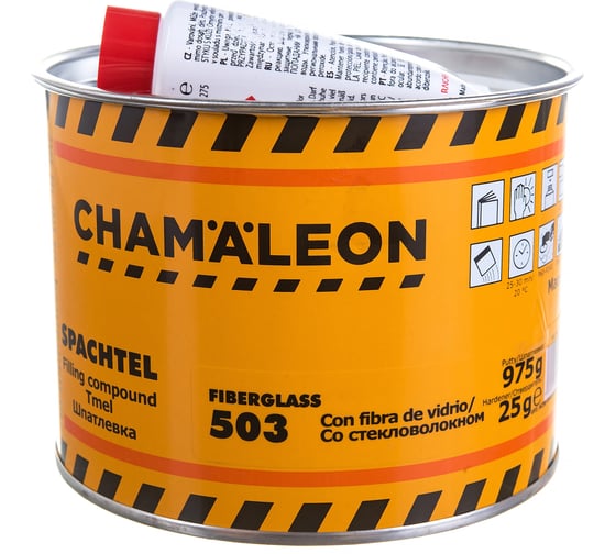 Шпатлевка со стекловолокном CHAMAELEON вкл.отвердитель 1кг 15035