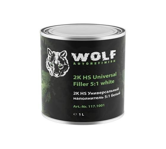 Наполнитель Wolf 2К HS универсальный, 5:1, белый, 1 л 117.1001