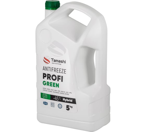 Антифриз Tamashi Profi Hybrid G11 5 кг, зеленый, готовый, до -45C ANTG5