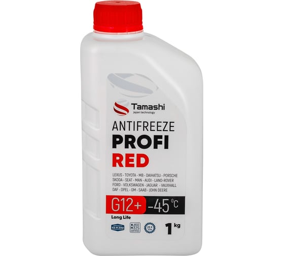 Антифриз Tamashi Profi Long Life G12+ 1 кг, красный, готовый, до -45C ANTR1 1