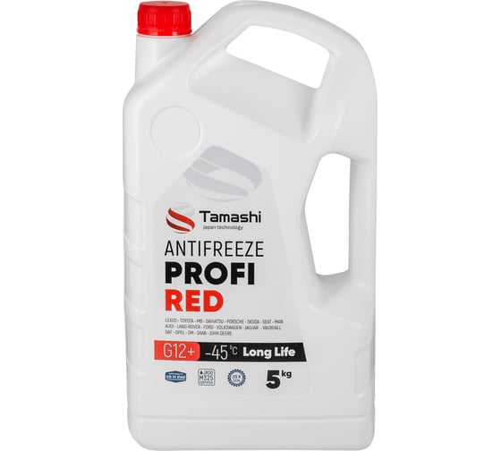 Антифриз Tamashi Profi Long Life G12+ 5 кг, красный, готовый, до -45C ANTR5