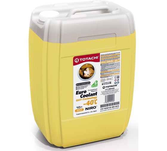 Охлаждающая жидкость TOTACHI NIRO EURO COOLANT OAT - Technology -40 C 10л 4589904924460