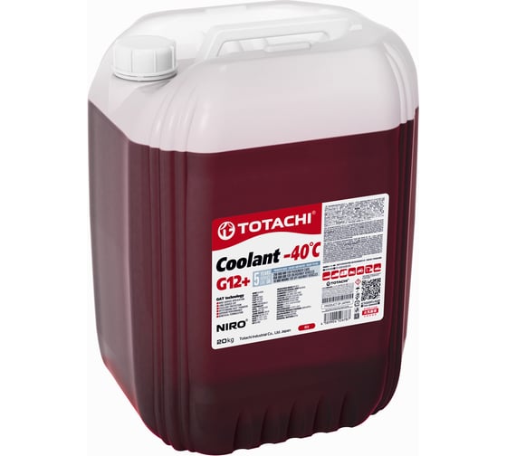 Охлаждающая жидкость TOTACHI NIRO COOLANT Red, -40град.C, G12+, 20 кг 43120 1