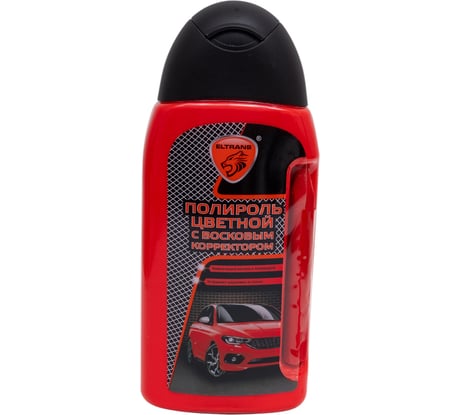 Полироль цветной ELTRANS с восковым корректором царапин красный, ПЭТ флакон, 350 мл EL-0811.12