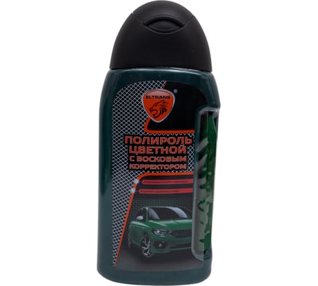 Цветной полироль ELTRANS с восковым корректором царапин, темно-зеленый, ПЭТ флакон, 350 мл EL-0811.11
