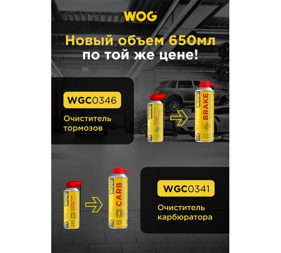 Очиститель тормозов и деталей сцепления WOG 650 мл (аэрозоль) WGC0346