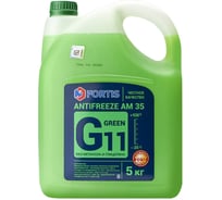Антифриз FORTIS ANTIFREEZE АМ35 зеленый (упаковка - 5 л п/эт кан по 5 кг по 4,67 л) 14С6