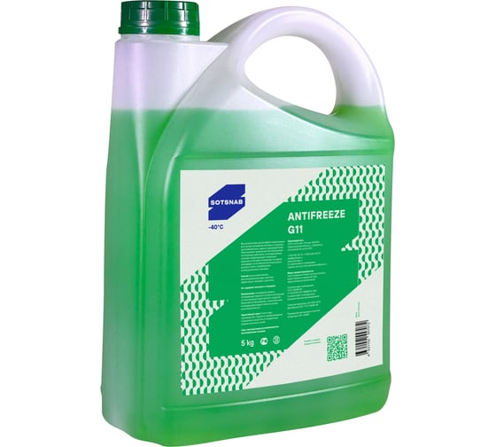 Антифриз Sotsnab G11 40(зеленый), 5кг АНТG11з-30.5