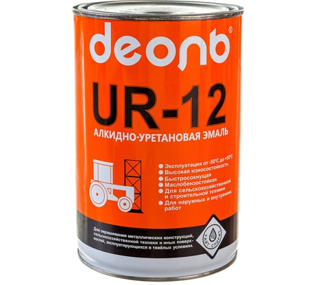 Быстросохнущая автоспецэмаль ДЕОЛЬ UR-12 белая ночь, глянцевая UR12G1