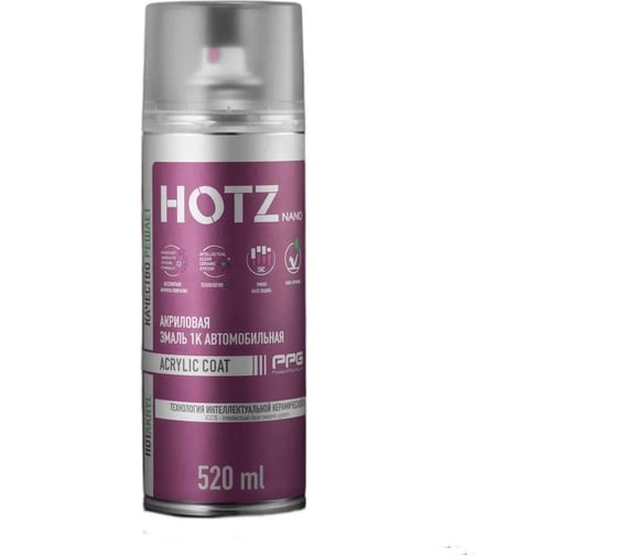 Акриловая эмаль HOTZ 1К Черная матовая, 520 мл (не требуется отвердитель) 4673755219483