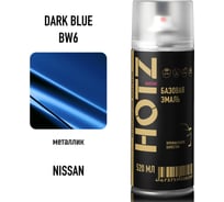 Аэрозольная краска, базовая автомобильная ремонтная эмаль HOTZ Nissan Dark Blue BW6, 1K металлик, 520 мл 4673755216703