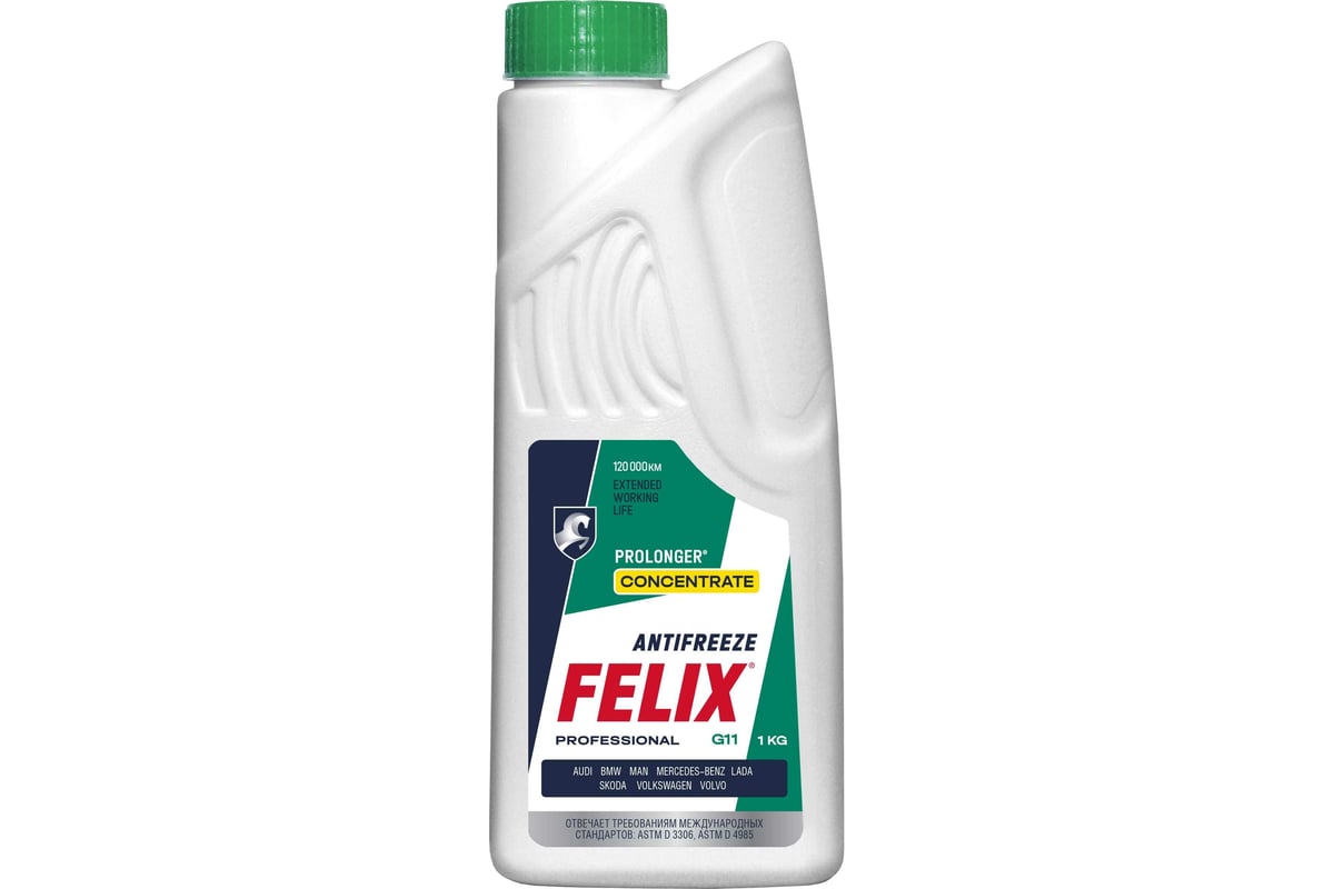 Антифриз FELIX PROLONGER-40 G-11, 1 кг, зеленый, концентрат 430206037 -  выгодная цена, отзывы, характеристики, фото - купить в Москве и РФ