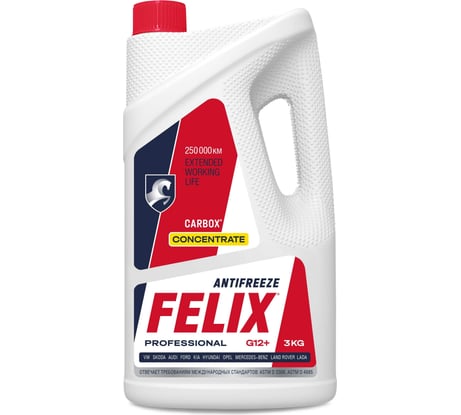 Антифриз FELIX CARBOX-40 G-12+, 3 кг, красный, концентрат 430206042