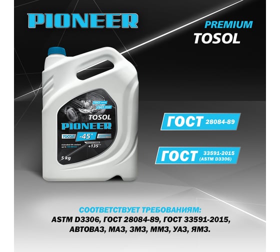 Жидкость охлаждающая NIAGARA "ТОСОЛ" "PIONEER" АМ-40 5 кг 006003003077