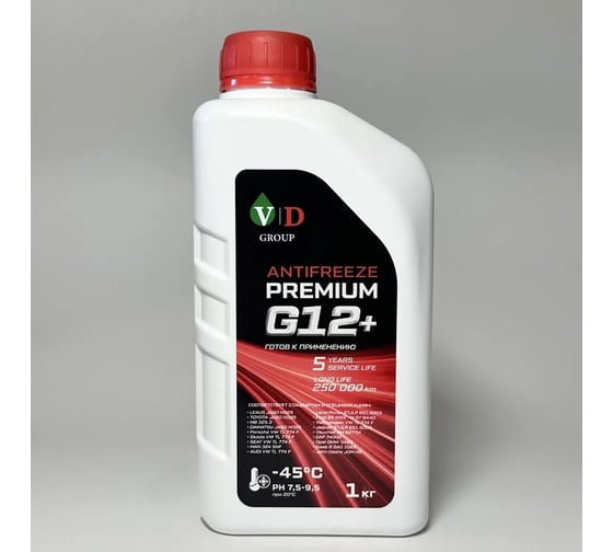 Антифриз VD GROUP G12/G12+ красный 1кг VD-0001