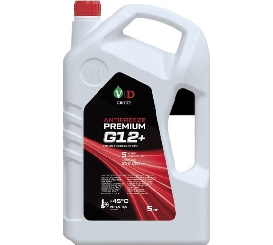 Антифриз VD GROUP G12/G12+ красный 5кг VD-0003
