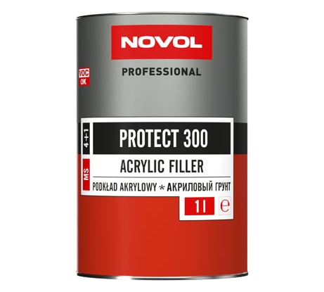 Грунт Novol PROTECT 300 MS 2К акриловый банка 1л с отвердителем 0.2л белый 37031